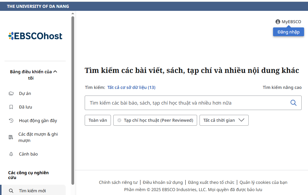 Dùng thử cơ sở dữ liệu điện tử của EBSCO